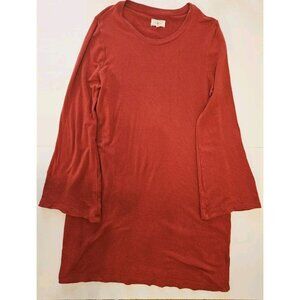 Lou Grey Dress Womens Large Red Long Sleeve Flowy Hem Knee Length Casual Wear